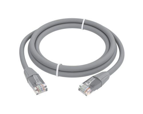 Патчкорд GCR  прямой 1.5m LSZH UTP кат.6, серый, 24 AWG, литой без фиксатора, ethernet high speed, RJ45, T568B, GCR-52749