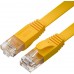 Патчкорд GCR  PROF плоский прямой 2.0m, UTP медь кат.6, желтый, 30 AWG, ethernet high speed 10 Гбит/с, RJ45, T568B, GCR-52827