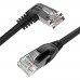 Патчкорд GCR  прямой 1.0m UTP кат.5e, черный, правый угол, литой, ethernet high speed, RJ45, T568B, GCR-53123