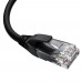 Патчкорд GCR  прямой 1.0m UTP кат.5e, черный, правый угол, литой, ethernet high speed, RJ45, T568B, GCR-53123