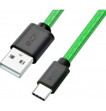 Кабель Greenconnect  1.0m USB 2.0, AM/CM, зеленый нейлон, черные коннекторы, 28/28 AWG, GCR-51744                                                                                                                                                         