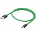 Кабель Greenconnect  1.0m USB 2.0, AM/CM, зеленый нейлон, черные коннекторы, 28/28 AWG, GCR-51744