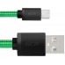 Кабель Greenconnect  1.0m USB 2.0, AM/CM, зеленый нейлон, черные коннекторы, 28/28 AWG, GCR-51744