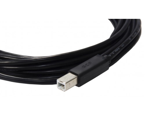 Кабель Greenconnect  1.0m USB 2.0, AM/BM, черный, 28/28 AWG, экран, армированный, морозостойкий, GCR-UPC5M-BB2S-1.0m