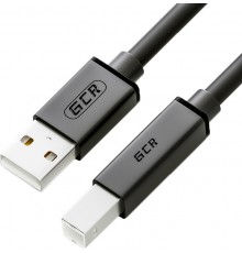 Кабель Greenconnect  1.5m USB 2.0, AM/BM, черный, 28/28 AWG, экран, армированный, морозостойкий, GCR-UPC5M-BB2S-1.5m                                                                                                                                      