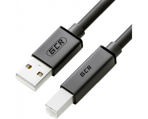 Кабель Greenconnect  1.5m USB 2.0, AM/BM, черный, 28/28 AWG, экран, армированный, морозостойкий, GCR-UPC5M-BB2S-1.5m