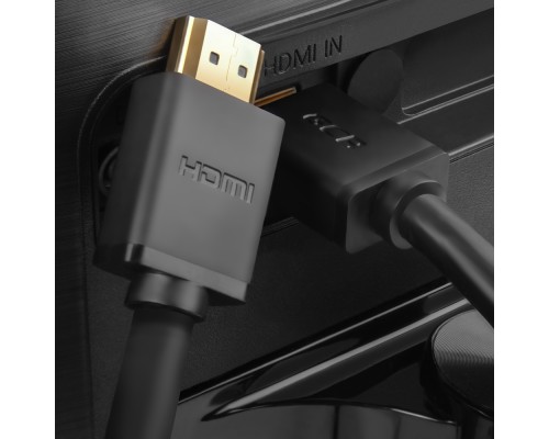 Кабель Greenconnect  10.0m HDMI версия 2.0, HDR 4:2:0, Ultra HD, 4K 60 fps 60Hz/5K*30Hz, 3D, AUDIO, 18.0 Гбит/с, 28/28 AWG, OD7.3mm, тройной экран, черный, GCR-HM411-10.0m