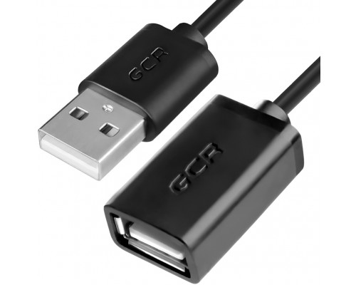 Удлинитель Greenconnect 1.5m USB 2.0, AM/AF, черный, 28/28 AWG, экран, армированный, морозостойкий, GCR-UEC6M-BB2S-1.5m