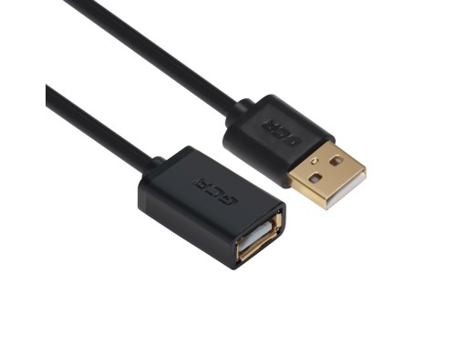 Удлинитель Greenconnect  USB 2.0  1.8m черный, AM / AF, 28/28 AWG, экран, армированный, морозостойкий, GCR-50567