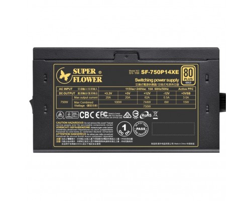 Блок питания Super Flower Power Supply Legion GX PRO Gold, 750W, ATX, 120mm, 9xSATA, 4xPCI-E(6+2), APFC, 80+ Gold, Semi Modular