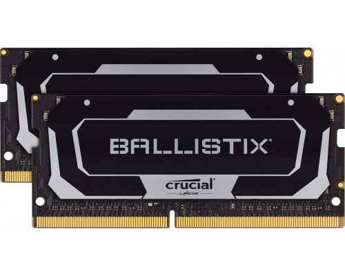 Память для ноутбука Crucial 16GB Kit (8GBx2) DDR4 2666MT/s CL16 Unbuffered SODIMM 260 pin Ballistix Black