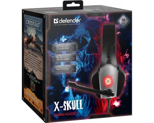 Гарнитура GAMING X-SKULL BLACK/GREY 64585 DEFENDER