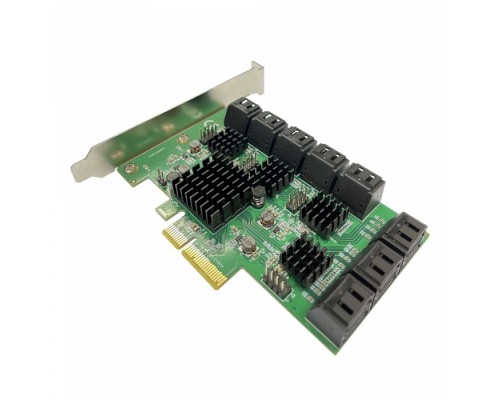 Контроллер Speed dragon FG-EST25A-1-3L01 PCI-E SATA 6G 16 port, Asmedia ASM2806+4*ASM1064