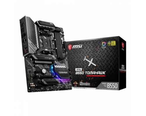 Материнская плата MAG B550 TOMAHAWK, Socket AM4, AMD®B550, 4xDDR4-3200, 2xPCI-Ex16x, 2xPCI-Ex1x, HDMI+DP, 6xSATA3(RAID 0/1/10), 2xM.2, 8 Ch Audio, GLan, 2.5GLan, (2+4)xUSB2.0, (3+2)xUSB3.2, (1+1)xUSB3.2 Type-C™, 1xPS/2, mATX, RTL