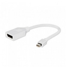 Переходник miniDisplayPort - DisplayPort, Cablexpert A-mDPM-DPF-001-W, 20M/20F, длина 16см, белый, пакет                                                                                                                                                  