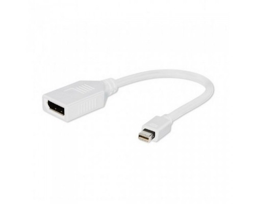 Переходник miniDisplayPort - DisplayPort, Cablexpert A-mDPM-DPF-001-W, 20M/20F, длина 16см, белый, пакет