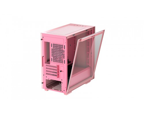 Корпус Deepcool MACUBE 110 PKRD без БП, боковое окно (закаленное стекло), розовый, mATX