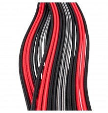 Комплект кабелей-удлинителей для БП 1STPLAYER BRG-001 / 1x24-pin ATX, 1xP8(4+4)pin EPS, 2xP8(6+2)pin PCI-E, 2xP6-pin PCI-E / premium nylon / 350mm / BLACK & RED & GRAY                                                                                   