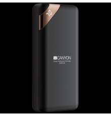 Внешний аккумулятор CANYON PB-202 Power bank 20000mAh Li-poly battery, Input 5V/2A, Output 5V/2.1A(Max), with Smart IC and power display, Black, USB cable length 0.25m, 137*67*25mm, 0.360Kg                                                             