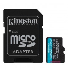 Карта памяти Kingston 256GB microSDXC Canvas Go Plus 170R A2 U3 V30 Card + ADP EAN: 740617301250                                                                                                                                                          