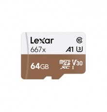 Карта памяти LEXAR 64GB Professional 667x SDXC UHS-I cards, up to 100MB/s read 60MB/s write C10 V30 U3 EAN: 843367119349                                                                                                                                  