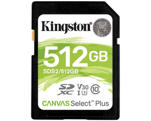 Карта памяти Kingston 512GB SDXC Canvas Select Plus 100R C10 UHS-I U3 V30 EAN: 740617298192