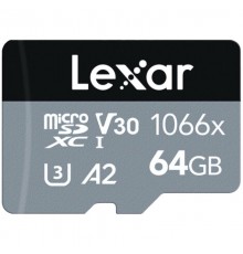 Карта памяти LEXAR Professional 1066x 64GB microSDHC/microSDXC UHS-I Card SILVER Series with adapter EAN: 843367121908                                                                                                                                    