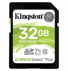 Карта памяти Kingston 32GB SDHC Canvas Select Plus 100R C10 UHS-I U1 V10 EAN: 740617297904                                                                                                                                                                