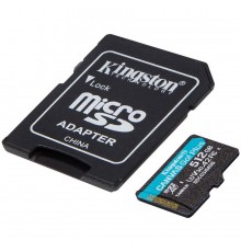 Карта памяти Kingston 512GB microSDXC Canvas Go Plus 170R A2 U3 V30 Card + ADP EAN: 740617301328                                                                                                                                                          