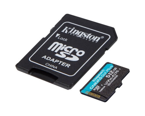 Карта памяти Kingston 512GB microSDXC Canvas Go Plus 170R A2 U3 V30 Card + ADP EAN: 740617301328