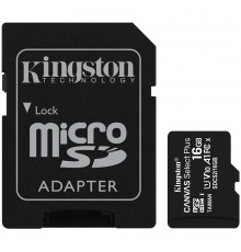 Карта памяти Kingston 16GB microSDHC Canvas Select Plus 100R A1 C10 Card + ADP EAN: 740617297300                                                                                                                                                          