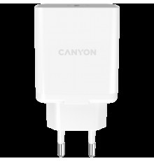 Зарядное устройство Canyon, PD WALL Charger, Input: 110V-240V, Output:PD 20W, Eu plug, Over-load,  over-heated, over-current and short circuit protection . Size: 89*46*26.5mm, 52g, White                                                                