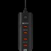 Зарядное устройство CANYON H-09 Universal 4xUSB AC charger (in wall) with over-voltage protection, Input 100V-240V, Output 5V-4.2A, with Smart IC, Black rubber coating+ orange plastic part of USB, 127.7*50*24.5mm, 0.126kg