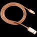 Кабель CANYON MFI-3 Charge & Sync MFI braided cable with metalic shell, USB to lightning, certified by Apple, 1m, 0.28mm, Golden