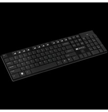 Клавиатура CANYON 2.4GHZ wireless keyboard, 104 keys, slim design, chocolate key caps, RU layout (black), 425*130*235mm, 0.398kg                                                                                                                          