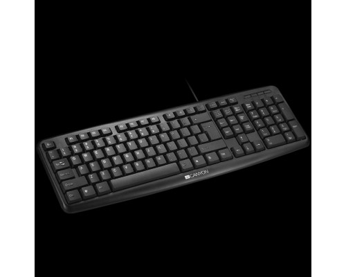 Клавиатура CNE-CKEY01-RU клавиатура, цвет - черный, проводная, влагоотталкивающая, 104 клавиши, раскладка EN/RU