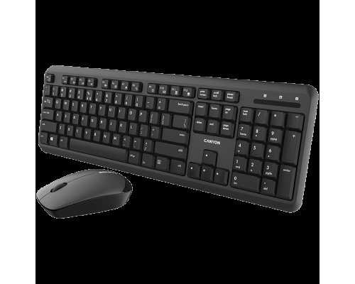 Клавиатура Wireless combo set,Wireless keyboard with Silent switches,105 keys,RU layout,optical 3D Wireless mice 100DPI black