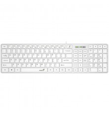 Клавиатура Genius SlimStar 126 wired keyboard ( 12 Multimedia Function Keys and 4 dedicated Hotkeys for Quick Commands, Ultra-Slim Keycaps ), white color                                                                                                 