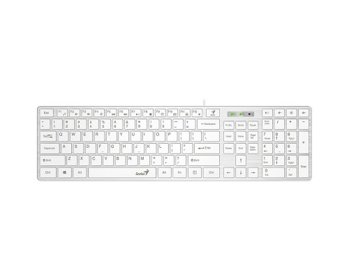 Клавиатура Genius SlimStar 126 wired keyboard ( 12 Multimedia Function Keys and 4 dedicated Hotkeys for Quick Commands, Ultra-Slim Keycaps ), white color