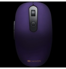 Мышь CANYON MW-9 2 in 1 Wireless optical mouse with 6 buttons, DPI 800/1000/1200/1500, 2 mode(BT/ 2.4GHz), Battery AA*1pcs, Violet, silent switch for right/left keys, 65.4*112.25*32.3mm, 0.092kg                                                        