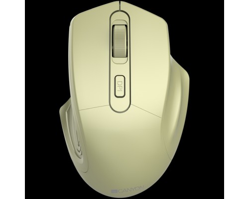 Мышь CANYON 2.4GHz Wireless Optical Mouse with 4 buttons, DPI 800/1200/1600, Golden, 115*77*38mm, 0.064kg