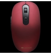 Мышь CANYON MW-9 2 in 1 Wireless optical mouse with 6 buttons, DPI 800/1000/1200/1500, 2 mode(BT/ 2.4GHz), Battery AA*1pcs, Red, silent switch for right/left keys, 65.4*112.25*32.3mm, 0.092kg                                                           