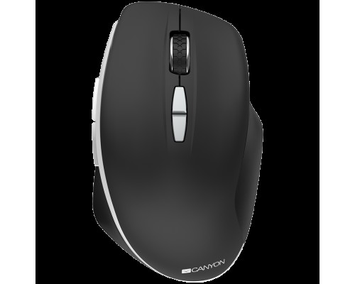 Мышь Canyon  2.4 GHz  Wireless mouse ,with 7 buttons, DPI 800/1200/1600, Battery: AAA*2pcs,Black,72*117*41mm, 0.075kg