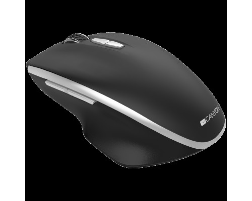 Мышь Canyon  2.4 GHz  Wireless mouse ,with 7 buttons, DPI 800/1200/1600, Battery: AAA*2pcs,Black,72*117*41mm, 0.075kg