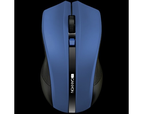 Мышь CANYON MW-5 2.4GHz wireless Optical Mouse with 4 buttons, DPI 800/1200/1600, Blue, 122*69*40mm, 0.067kg