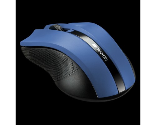 Мышь CANYON MW-5 2.4GHz wireless Optical Mouse with 4 buttons, DPI 800/1200/1600, Blue, 122*69*40mm, 0.067kg