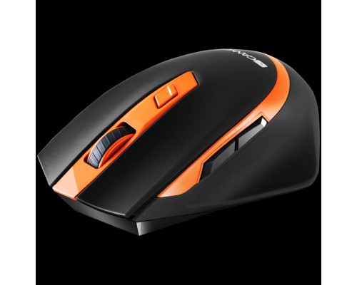 Мышь CANYON MW-13 2.4 GHz Wireless mouse ,with 6 buttons, DPI 800/1200/1600/2000/2400, Battery:AAA*2pcs ,Black-Orange 77.4*120.6*40.5mm 79g,