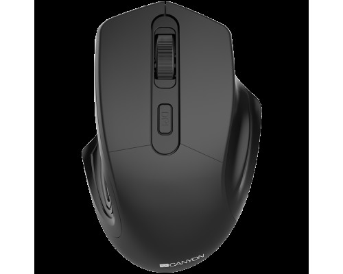 Мышь CANYON 2.4GHz Wireless Optical Mouse with 4 buttons, DPI 800/1200/1600, Black, 115*77*38mm, 0.064kg