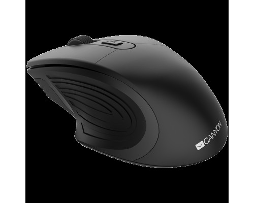 Мышь CANYON 2.4GHz Wireless Optical Mouse with 4 buttons, DPI 800/1200/1600, Black, 115*77*38mm, 0.064kg