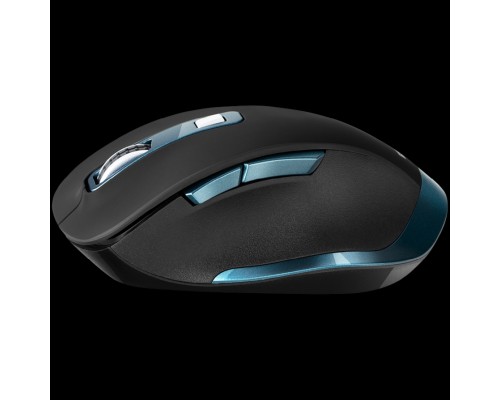 Мышь CANYON MW-14 2.4Ghz Wireless mouse, with 6 buttons,DPI 800/1200/1600/2000/2400,Battery:AAA*2 pcs , Black-blue 119.6*81.1*43.3mm86.8g